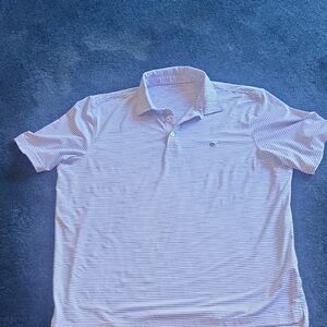 Men's Striped Polo Shirt - Blue